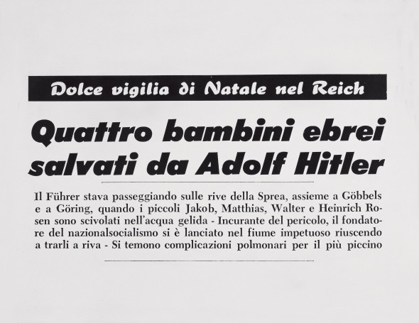 Newspaper headline (Four), 1965 50x65 cm photographic paper mounted on board Brigitte Kopp Collection, Frankfurt