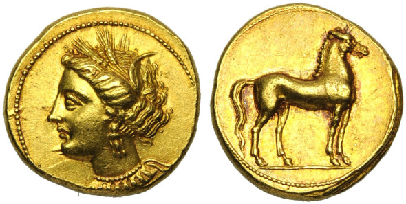 •Lotto 223 – Cartagine, Statere c 350-320 a.C. £ 9.000 