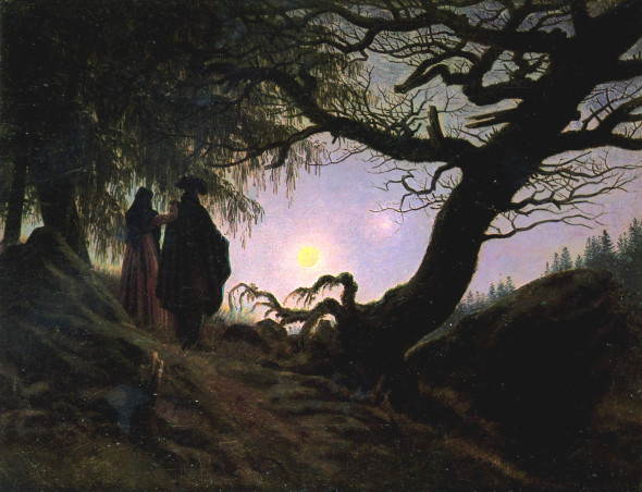 C.D. Friedrich, Un uomo e una donna davanti alla luna, 1819