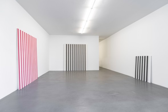 Installation view Daniel Buren - Peintures 1966-1969, Travaux Situés 2016, Buchmann Box