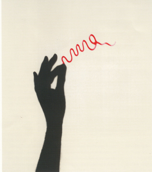  Markus Raetz Flourish, 2001, photogravure printed in red and black on Gampi paper chine collé cm 78,5 x 69,5 (foglio) cm 54,3 x 45,6 (immagine)Courtesy Monica De Cardenas, Milano/Zuoz/Lugano