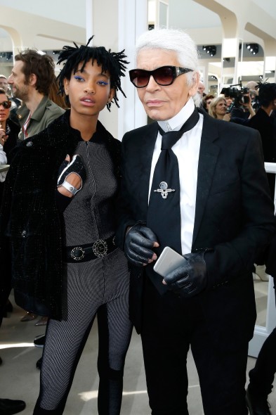 Smith with Lagerfeld at a Chanel’s fashion show