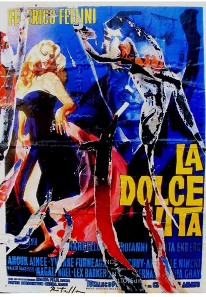 Mimmo Rotella, La Dolce Vita, 1990, decollage, 95x67 cm