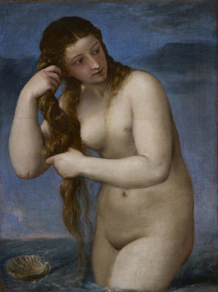 La Venere che sorge dal mare di Tiziano