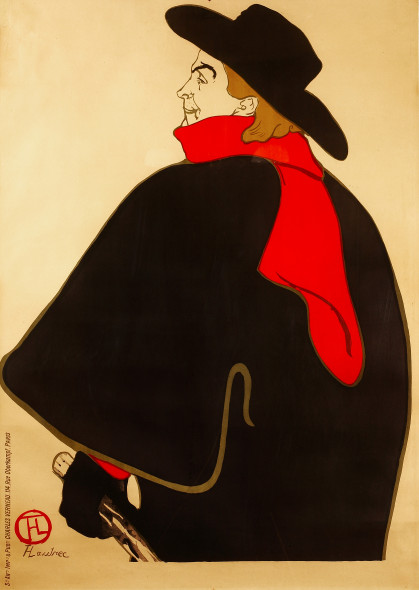Henri de Toulouse-Lautrec Aristide Bruant, dans son Cabaret (Before Letters) 1893 Color Lithography, 127,3x95 cm © Herakleidon Museum, Athens Greece