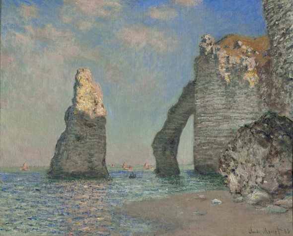 Claude Monet, La scogliera a Etretat, 1885, olio su tela, cm 65,1 x 81,3. Williamstown, Sterling and Francine Clark Art Institute Treviso Impressionismo