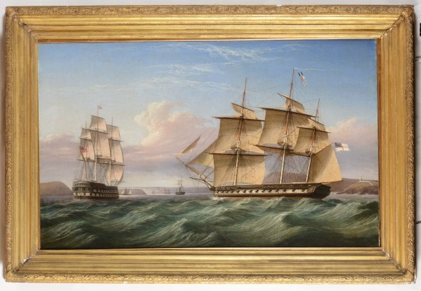 Scuola inglese del XIX secolo Scena costiera olio su tela, cm € 3.500 - 4.000 