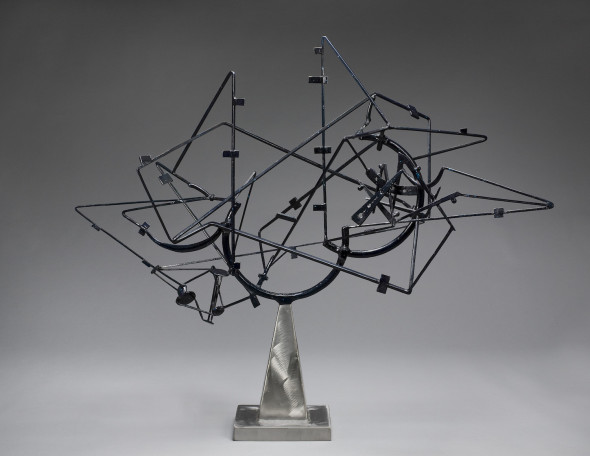 David Smith  Star Cage, 1950  Painted and brushed steel, 114 x 130.2 x 65.4cm  Lent by the Frederick R. Weisman Art Museum, University of Minnesota, Minneapolis.  The John Rood Sculpture Collection.  (c) Estate of David Smith/DACS, London/VAGA, New York 2016 