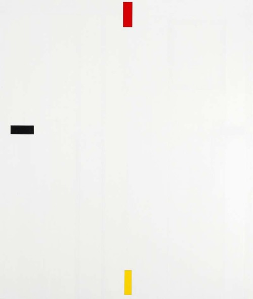 Alan Uglow, "Untitled (White, Red, Yellow and Black)", 1986. Olio su tela. 214x183 cm. Valutata fra € 10.000 e € 13.500. Venduta per € 20.000. Foto: © Bruun Rasmussen Auctioneers