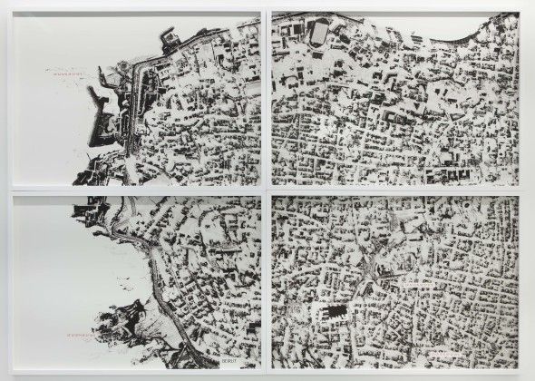Ali Cherri Paysages tremblants (Erbil), 2014, Lithographic Print and Archival Ink Stamp, 40 x 60 cm, Edition of 7 + 2 AP, courtesy of the artist and Galerie Imane Farès
