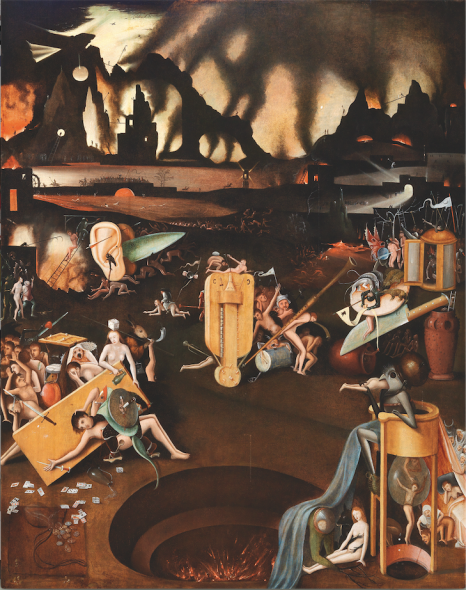 Hieronymus Bosch seguace, L'inferno, olio su tavola, 124 x 97,5 cm  stima € 200.000 - 300.000 