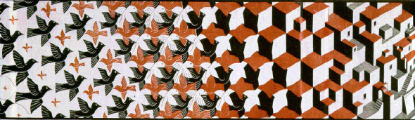 Escher, Metamorphosis (1939-1940)