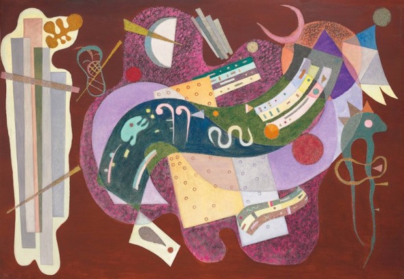 Wassily Kandinsky (1866-1944), Rigide et Courbé, 1935. Oil and sand on canvas. 44⅞ x 63⅞ in (114 x 162.4 cm). Estimate: $18,000,000-25,000,000. This work is offered in the Impressionist & Modern Art Evening Sale on 16 November at Christie’s in New York