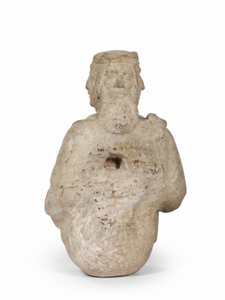 1 Jacopo della Quercia (Siena 1371 ca. - 1438) LA PRUDENZA mezza figura sagomata in marmo, cm 37,5x24x15