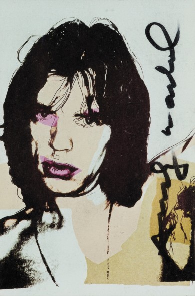 Andy Warhol Mick Jagger, 1975 litografia offset dalla serie di dieci Mick Jagger Announcement cards, cm 15,5 x 10,5 Firma: Andy Warhol Stima: 1.000 - 1.500 €
