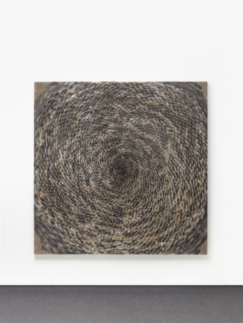Günther Uecker Wendorf/Mecklenburg 1930 Spirale II 1997 Nails and latex paint on canvas on wood. 200 x 200 x 15 cm. Signed, dated and titled 'SPIRALE II Uecker '97' on wood verso, with dimensions and directional arrow. - Traces of studio. Estimated price €700.000 - €1.000.000 