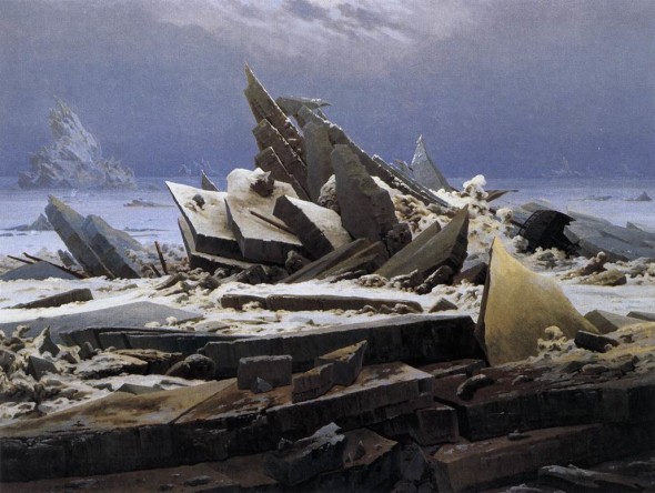 Caspar David Friedrich (b. 1774, Greifswald, d. 1840, Dresden) The Sea of Ice,  1824 Oil on canvas, 96,7 x 126,9 cm Kunsthalle, Hamburg