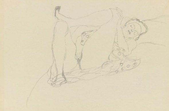 Gustav Klimt, Liegender Halbakt Nach Rechts (Half-nude reclining to the right), 1914-15 (est. £120,000-150,000)