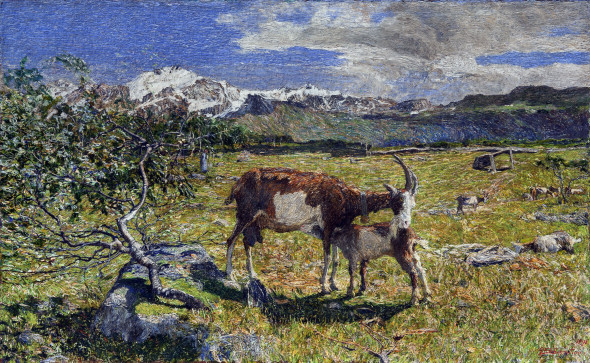 Giovanni Segantini, Alpe di maggio, olio su tela, 60 x 85 cm. Collezione privata