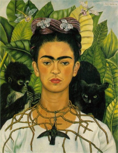 Self-Portrait with Thorn Necklace and Hummingbird, 1940, By Frida Kahlo