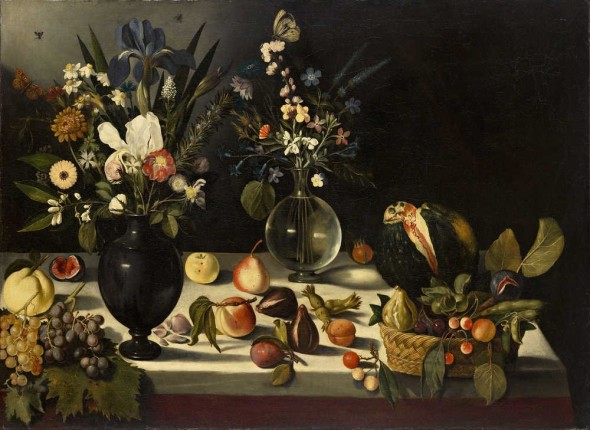 Maestro di Hartford, Vasi di fiori e frutta su tavolo_Hartford, Wadsworth Atheneum Museum of Art © Allen Phillips