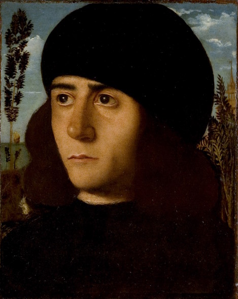 Andrea Previtali (Berbenno di Valle Imagna, 1470 circa-Bergamo, 1528) Ritratto di giovane 1501-1502 circa Olio su tavola, cm. 24,5x19,5 Rovigo, Pinacoteca dell’Accademia dei Concordi, inv. 146