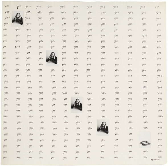 Vincenzo Agnetti, Autotelefonata, 1974, tecnica mista su carta, cm. 56,5 x 56,5 