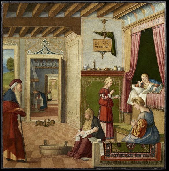 Vittore Carpaccio Nascita di Maria1502-1504 ca., olio su tela, 81LC00235 Accademia Carrara, Bergamo