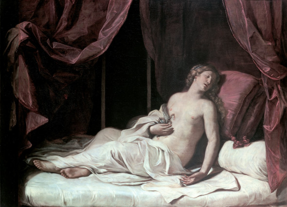 Giovanni Francesco Barbieri detto il Guercino, La morte di Cleopatra, 1648, olio su tela, 173×238 cm