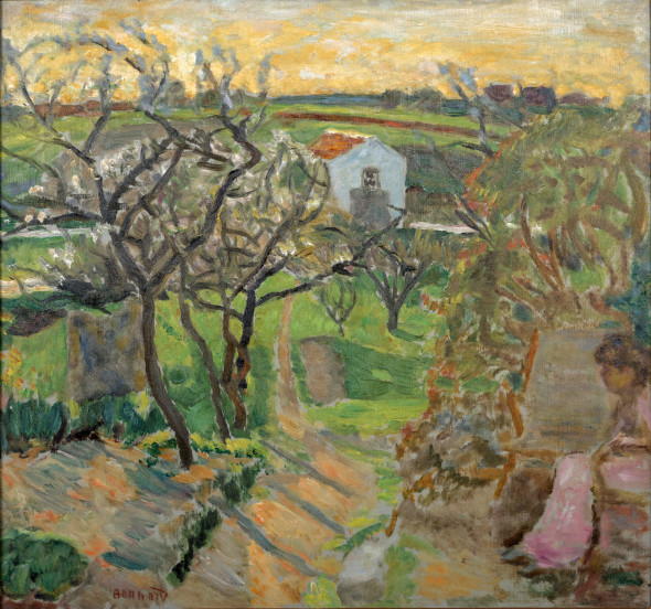 Pierre Bonnard Tramonto primaverile 1909 olio su tela cm 59,2 x 62,2