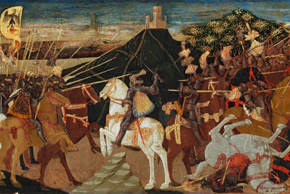 Apollonio da Giovanni (1416 - 1465) Battaglia di Farsalo, 40 x 157 cm Asta 25 aprile 2017 stima € 400.000 - 600.000