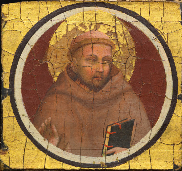 Giotto, San Francesco d’Assisi, tempera su tavola fondo oro, cm 11 x 11,30, 1320. Fondazione dell’Ente Cassa di Risparmio di Firenze