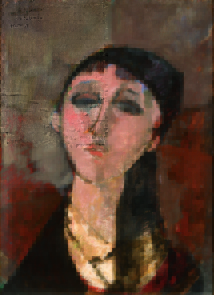 Amedeo Modigliani - Testa di     ragazza (Louise) 1915