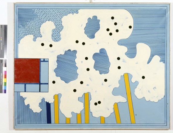 Tano Festa, Cielo newyorkese, 1966 161x130 cm acrilico su tela new york new york milano