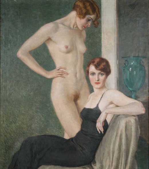 Oscar Hermann Lamb  - La coppa      verde 1933 olio su tela Collezione privata