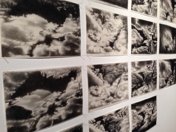 Estudio de nubes: Disegni su carta vegetale, work in progress  Courtesy Nuova Galleria Morone 