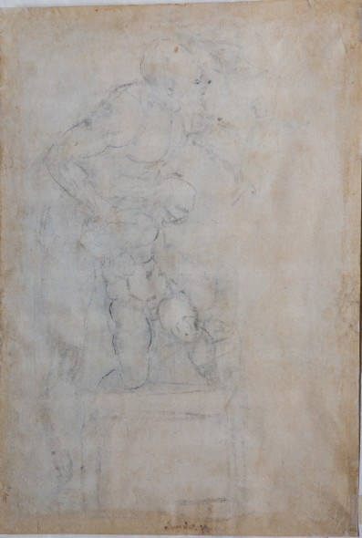 Michelangelo Buonarroti Sacrificio di Isacco 1530 circa matita nera, matita rossa, penna ( recto ) matita nera ( verso ), mm 482 x 298 Firenze, Casa Buonarroti, inv. 70 F