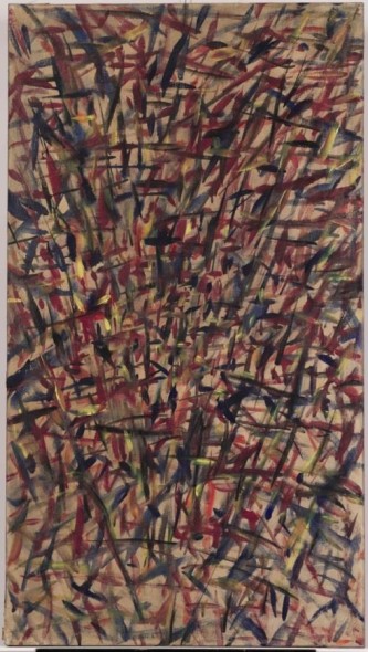 Tancredi, senza titolo, olio su tela, cm 135x75, 1957