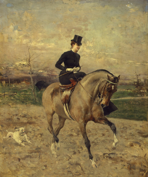 Giovanni Boldini L’amazzone (Alice Regnault a cavallo) 1878 Olio su tavola, 69x59 cm Galleria d'Arte Moderna, Milano
