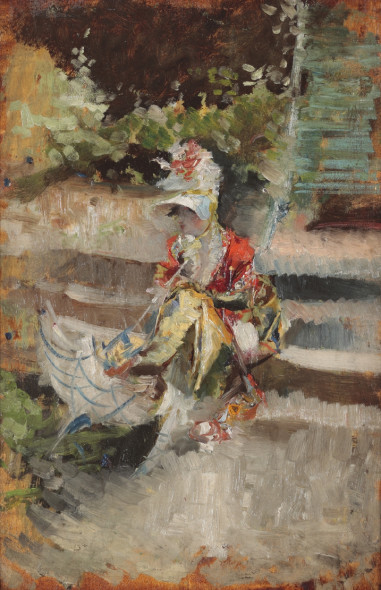 Giovanni Boldini Signora con ombrellino (o parasole) 1876 ca. Olio su tavola, 35,4x23,5 cm Collezione Palazzo Foresti, Carpi