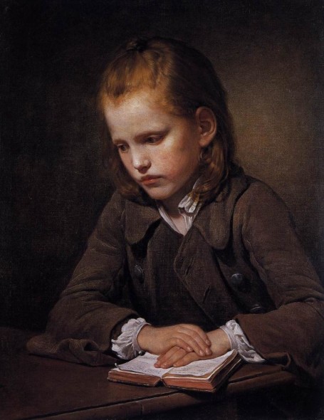 Jean-Baptiste Greuze, Uno Studente che studia la sua Lezione, Salon 1757. Edimburgo, National Gallery of Scotland