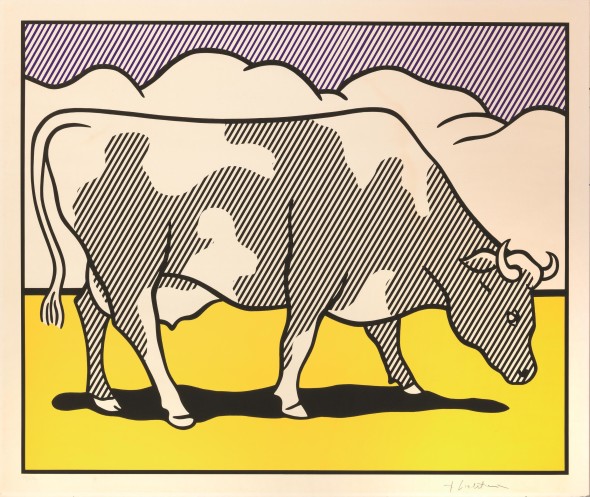 ROY LICHTENSTEIN (New York 1923 - 1997) Cow Going Abstract (trittico) serigrafia su carta, foglio cm 66x78; es. 78/150 firmato e numerati eseguito nel 1982 Pandolfini asta moderno e contemporaneo