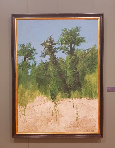 Mattioli, Nella Versiliana, 1982 olio su tela, 168x120 cm, Collezione d'arte Fondazione Cariparma