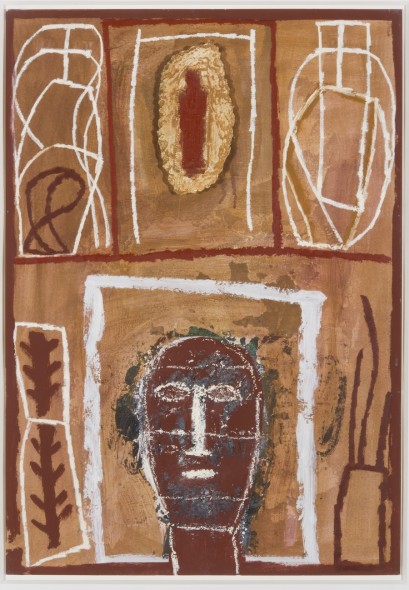 Mimmo Paladino, Tribale, tecnica mista su carta, 2009, 72x103 cm incorniciati