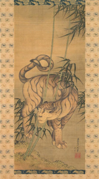 Katsushika Hokusai Tigre tra I bambù, 1839 Dipinto su rotolo, 73.0×31.5 cm Collezione privata