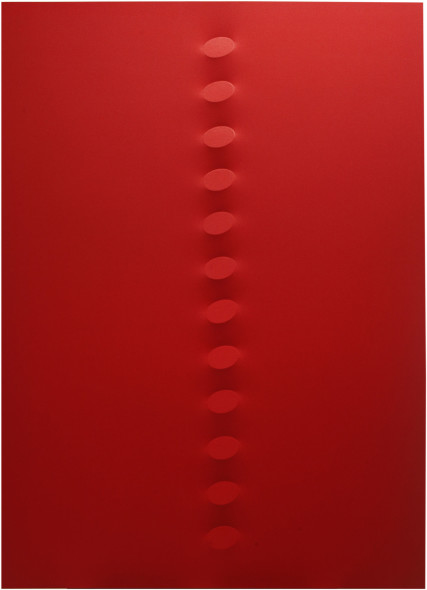 Turi Simeti, 12 ovali rossi, 2016, 180x130 cm. Courtesy Archivio Turi Simeti