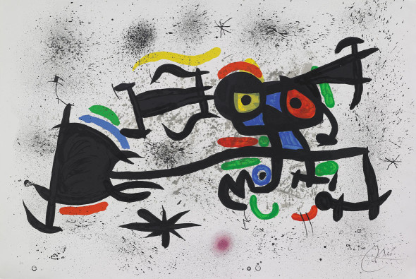 Joan Miró - Barrio chino,1971, litografia originale a colori - Guastalla Centro Arte, Livorno