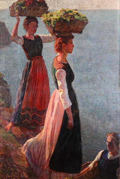 Lloyd Llewelyn - La vendemmia a  Manarola, 1904