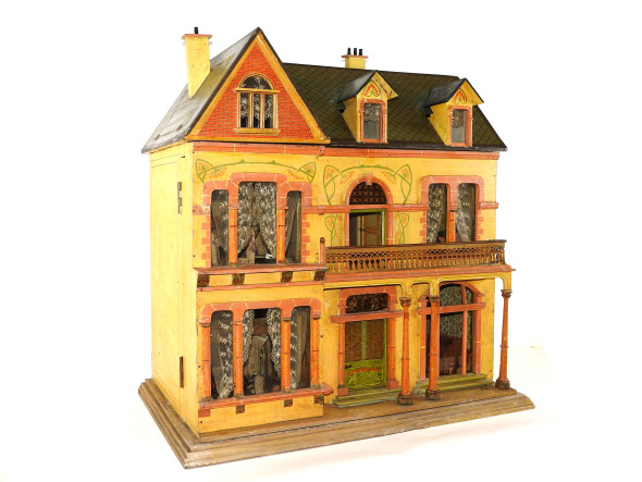 Casa da bambole in legno, fine del XIX secolo