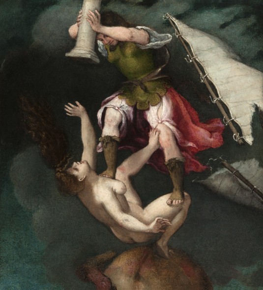 Lorenzo Lotto Combattimento tra la Fortezza e la Fortuna infelice mostra bergamo